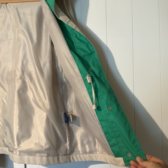 ☔️ Mackintosh New England hooded raincoat- beige and green - Size large ☔️ - Picture 8 of 9